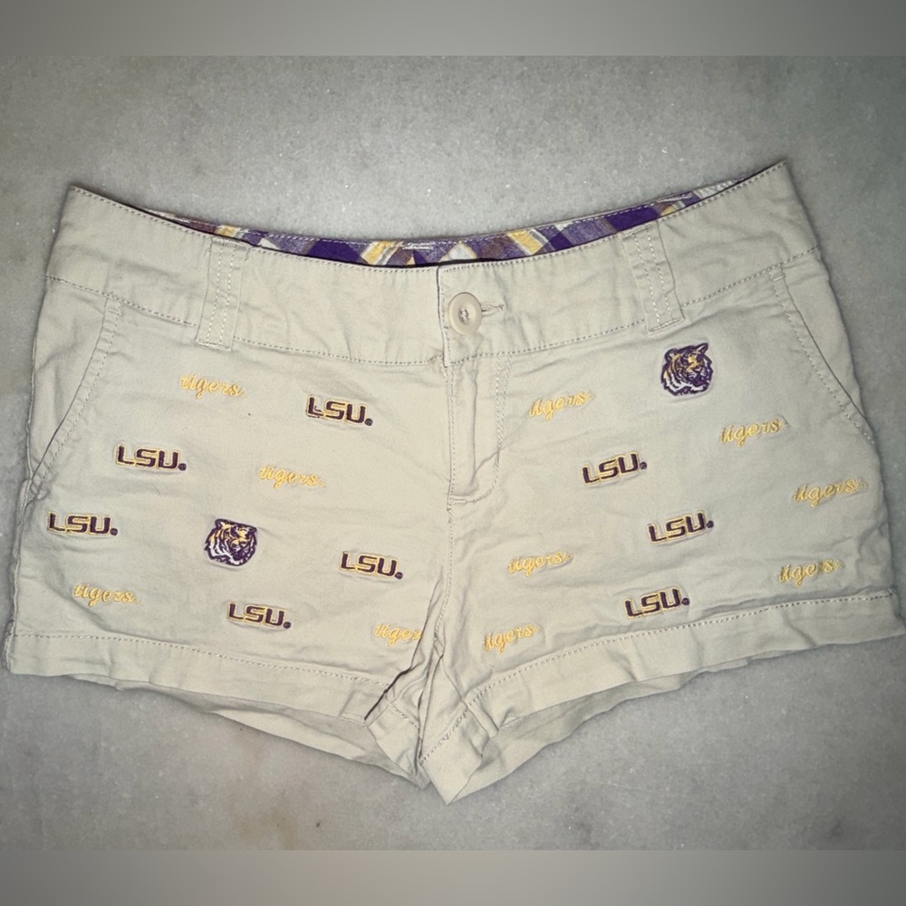 LSU Embroidered Khaki Women’s Chico Shorts size 5